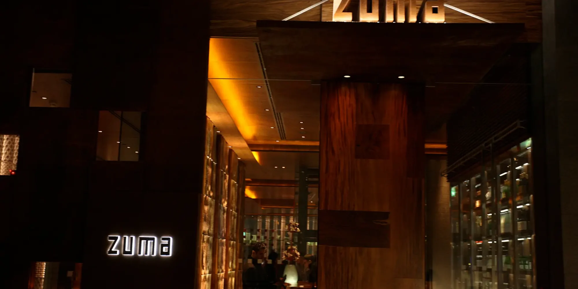 DUBAI, UNITED ARAB EMIRATES Oct 22: Entrance of the Zuma restaurant at DIFC in Dubai. (Pawan Singh / The National) Story by James Brennan *** Local Caption *** PS10- ZUMA.jpgPS10- ZUMA.jpg